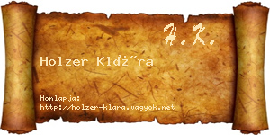 Holzer Klára névjegykártya
